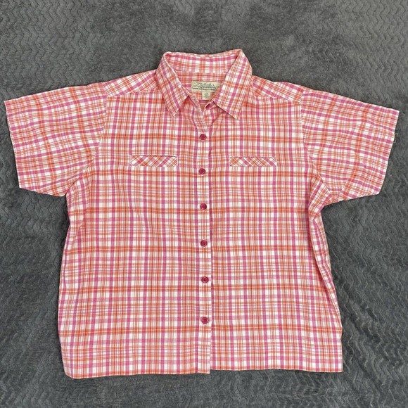 Cabelas Button Up Shirt Womens Large Plaid Green Pink Purple Lot of‎ 3 - Picture 8 of 15
